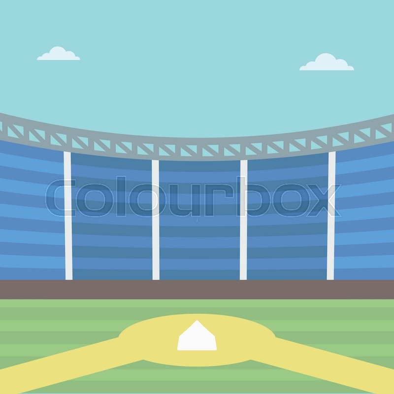 800x800 Background Of Baseball Stadium. Baseball Field Vector Flat Design