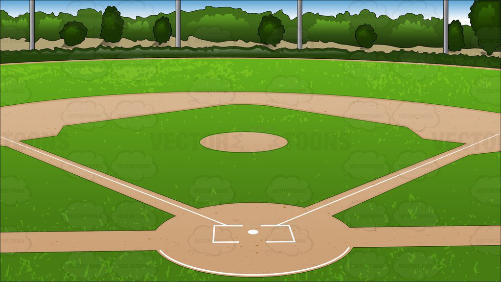 1024x576 Baseball Field Clip Art Baseball Diamond Background Cartoon