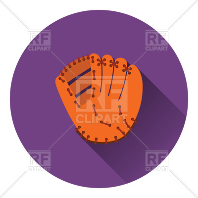 400x400 Baseball Glove Icon, Flat Color Design Vector Image Vector