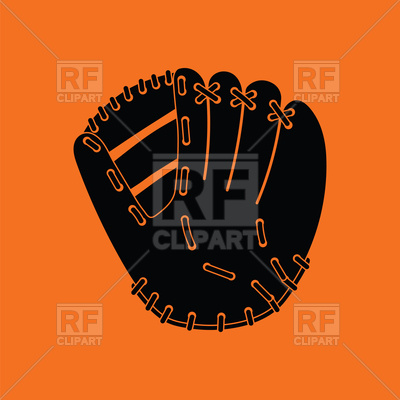 400x400 Baseball Glove Icon On Orange Background Vector Image Vector