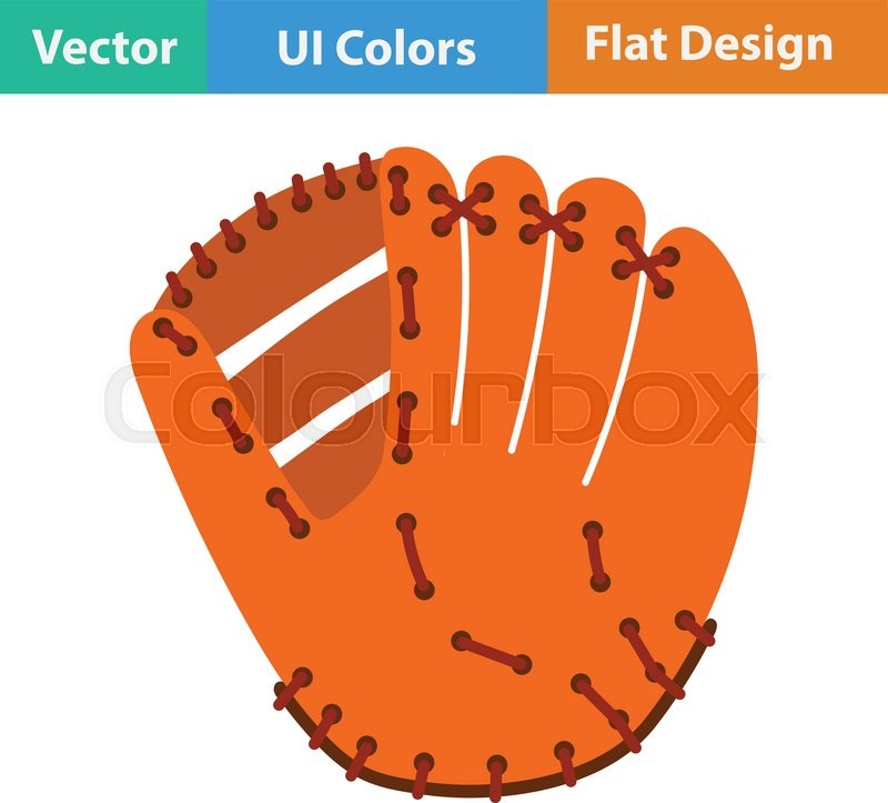 800x723 Baseball Glove Icon. Flat Design. Vector Illustration. Stock