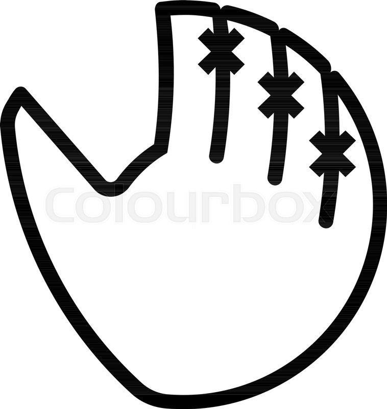 758x800 Outline Beautiful Baseball Glove Vector Icon Stock Vector