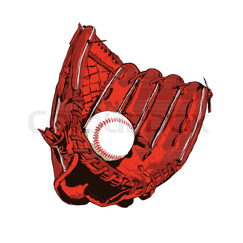 800x800 Vintage Vector Illustration Of Brown Baseball Glove And Ball