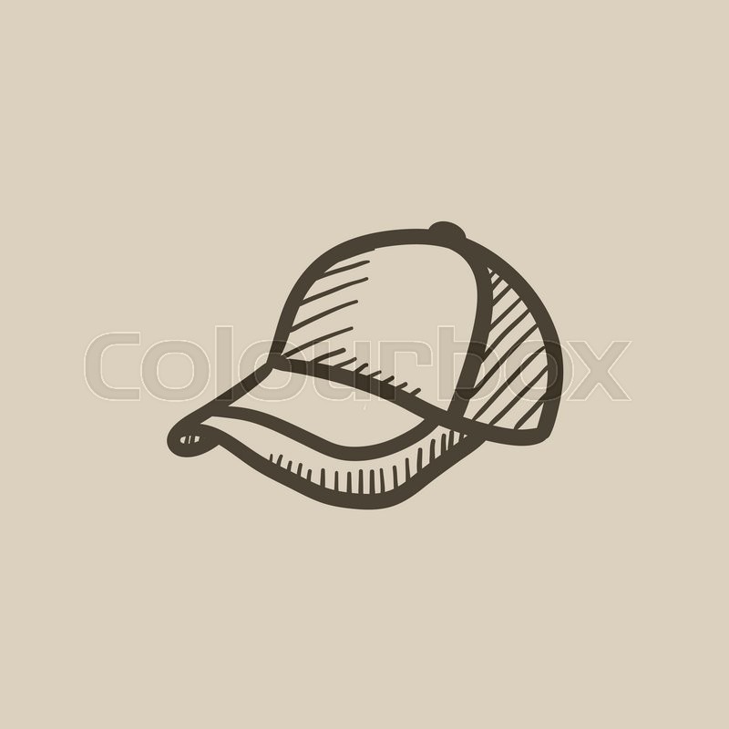 800x800 Baseball Hat Sketch Icon For Web, Mobile And Infographics. Hand