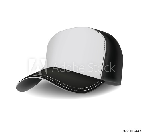 500x469 Isolated Realistic Sombined Black And White Sports Baseball Cap