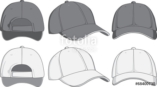 500x277 Baseball Cap, Front, Back And Side View. Vector Illustration