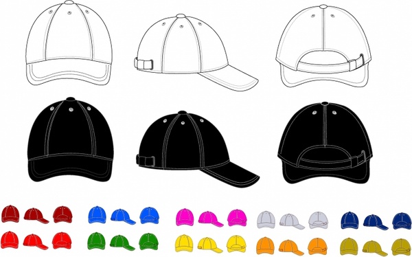 600x374 Baseball Cap Free Vector In Adobe Illustrator Ai ( .ai