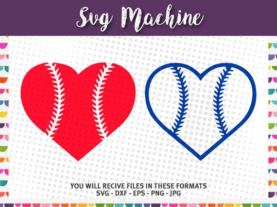 570x427 Baseball Heart Svg Sport Svg Design Instant Download Vector Etsy