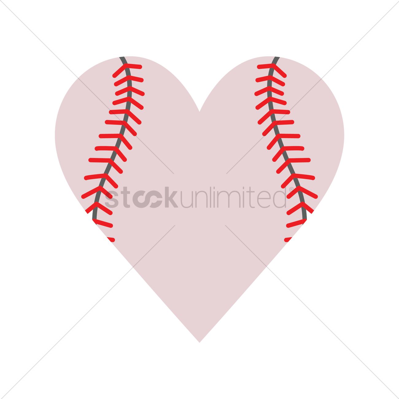 1300x1300 Heart Shape Baseball Vector Image