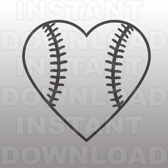 Baseball Heart Vector at GetDrawings | Free download