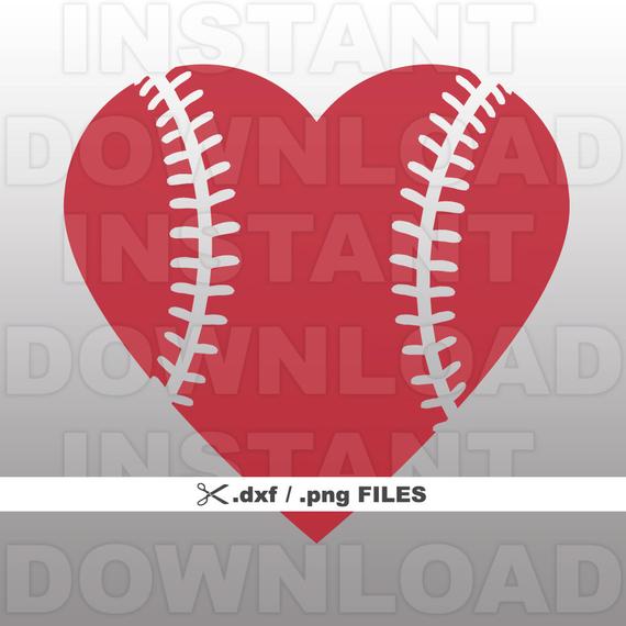 570x570 Baseball Heart Dxf Filebaseball Heart Png File Baseball Etsy