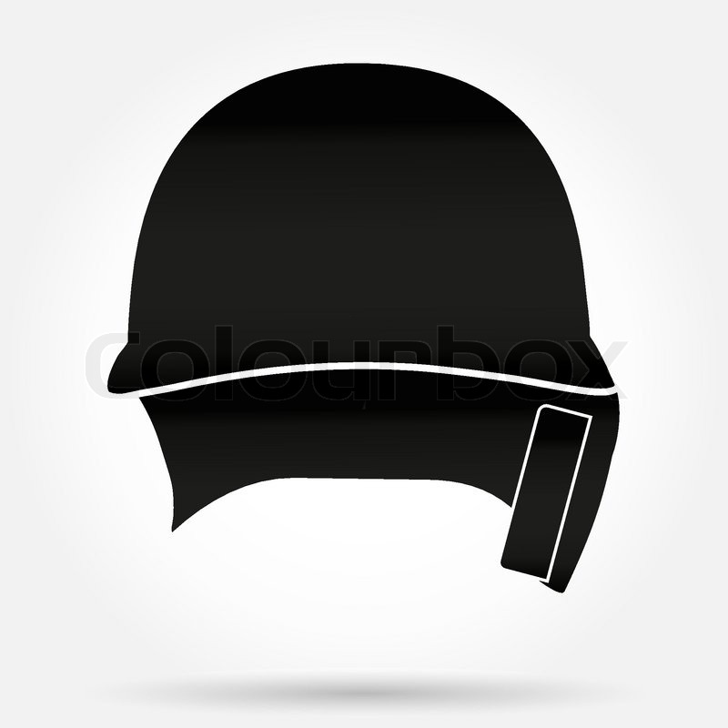 800x800 Silhouette Symbol Of Classic Baseball Helmet Front View. Simple