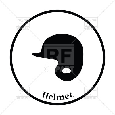 400x400 Thin Circle Design Of Baseball Helmet Icon Vector Image Vector
