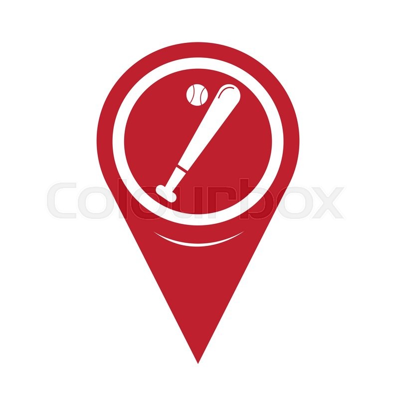 800x800 Map Pin Pointer Baseball Icon Stock Vector Colourbox
