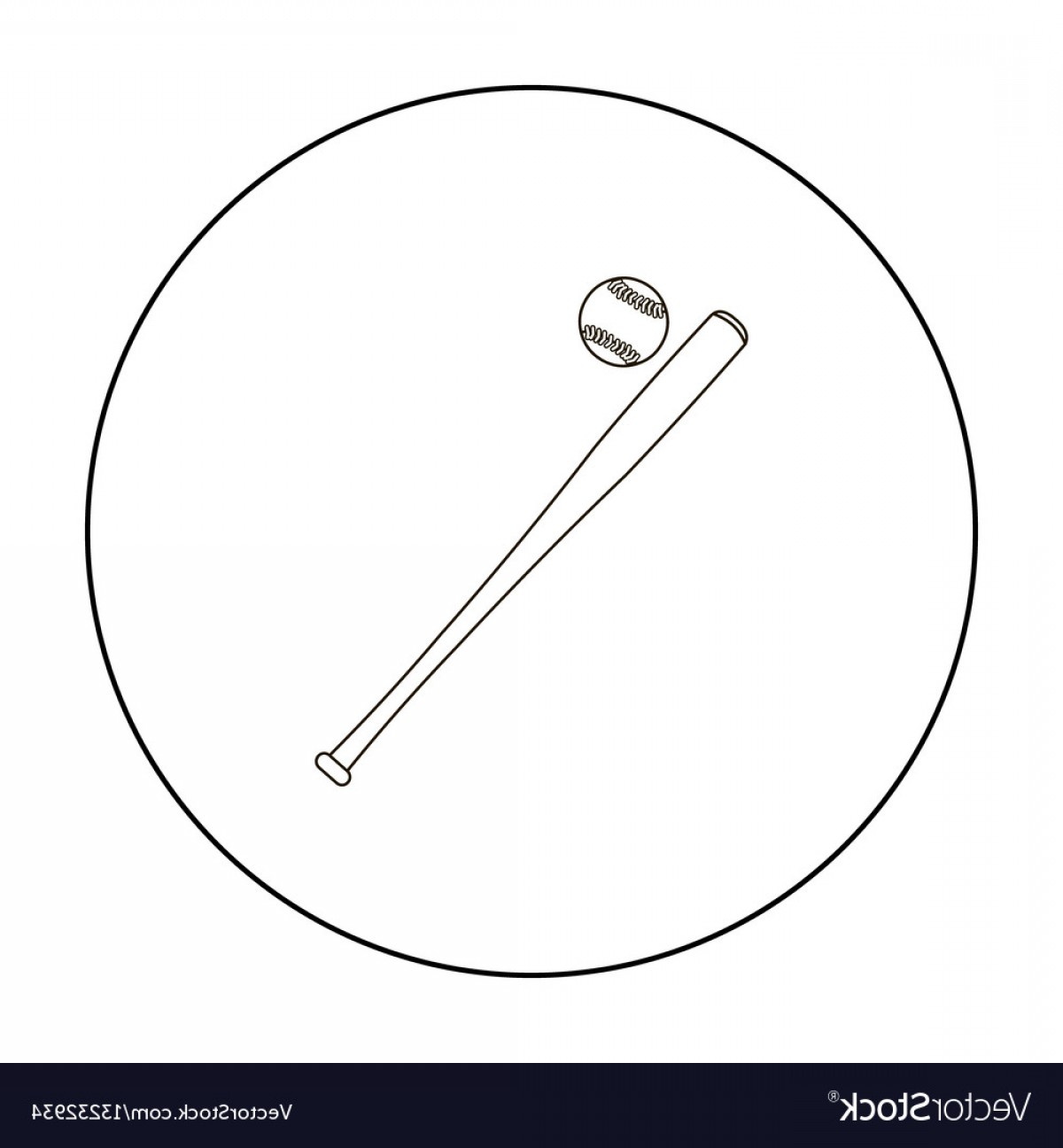 1200x1296 Baseball Icon Outline Single Sport Icon From The Vector Orangiausa