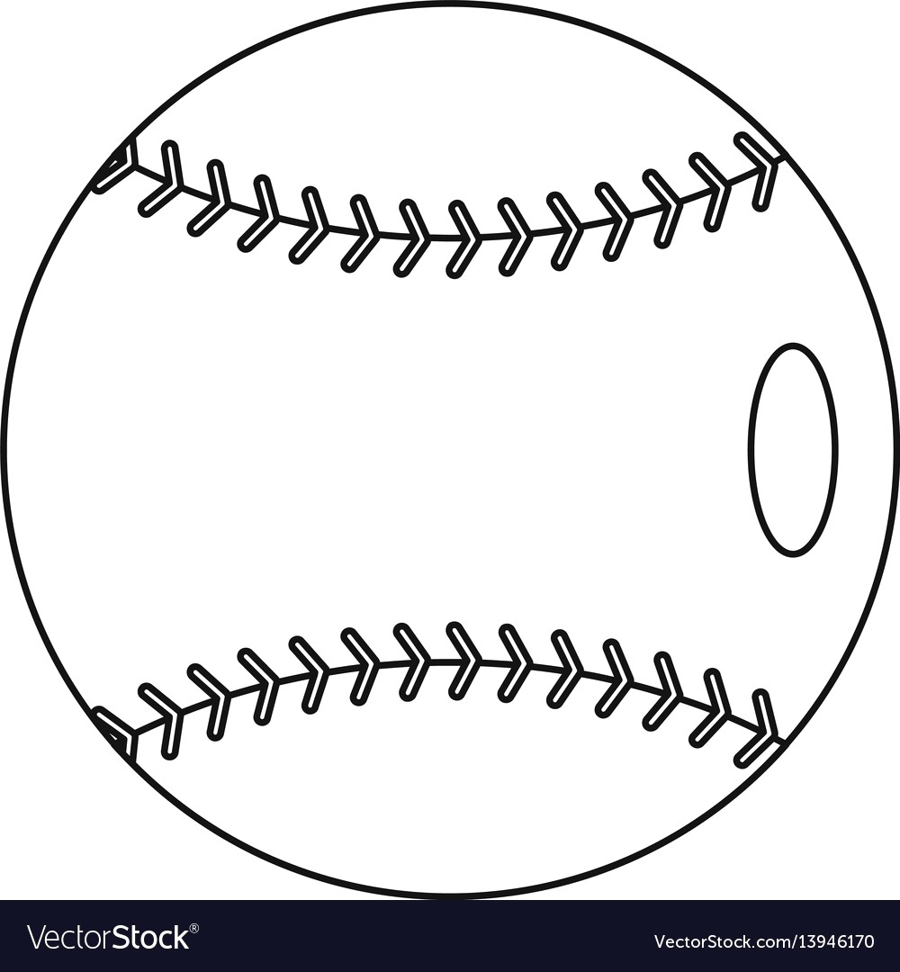 1000x1080 Baseball Icon Outline Style Vector 13946170