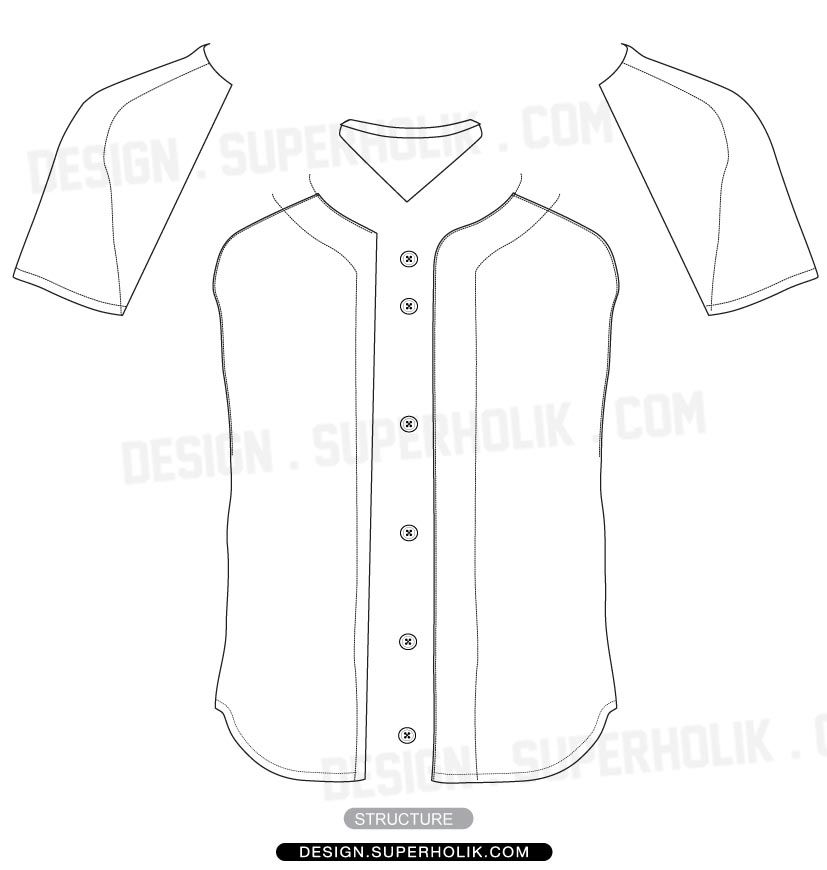 827x870 Baseball Jersey Shirt Vector Template Textil.