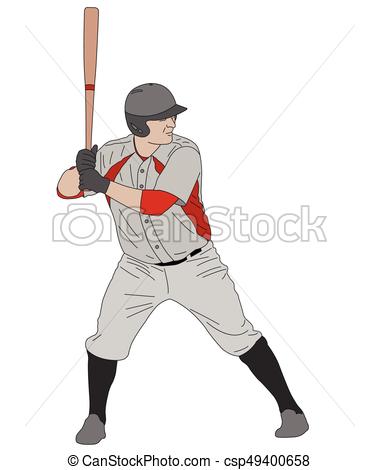 379x470 Baseball Player Detailed Illustration