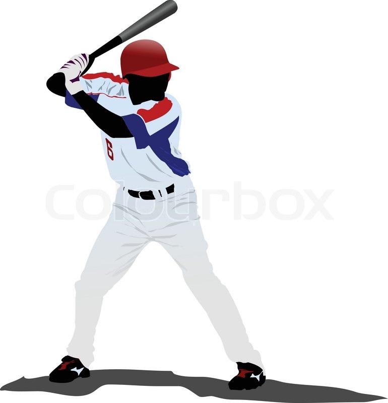 770x800 Baseball Player. Vector Illustration Stock Vector Colourbox