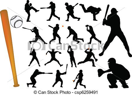 450x325 Baseball Players Silhouettes