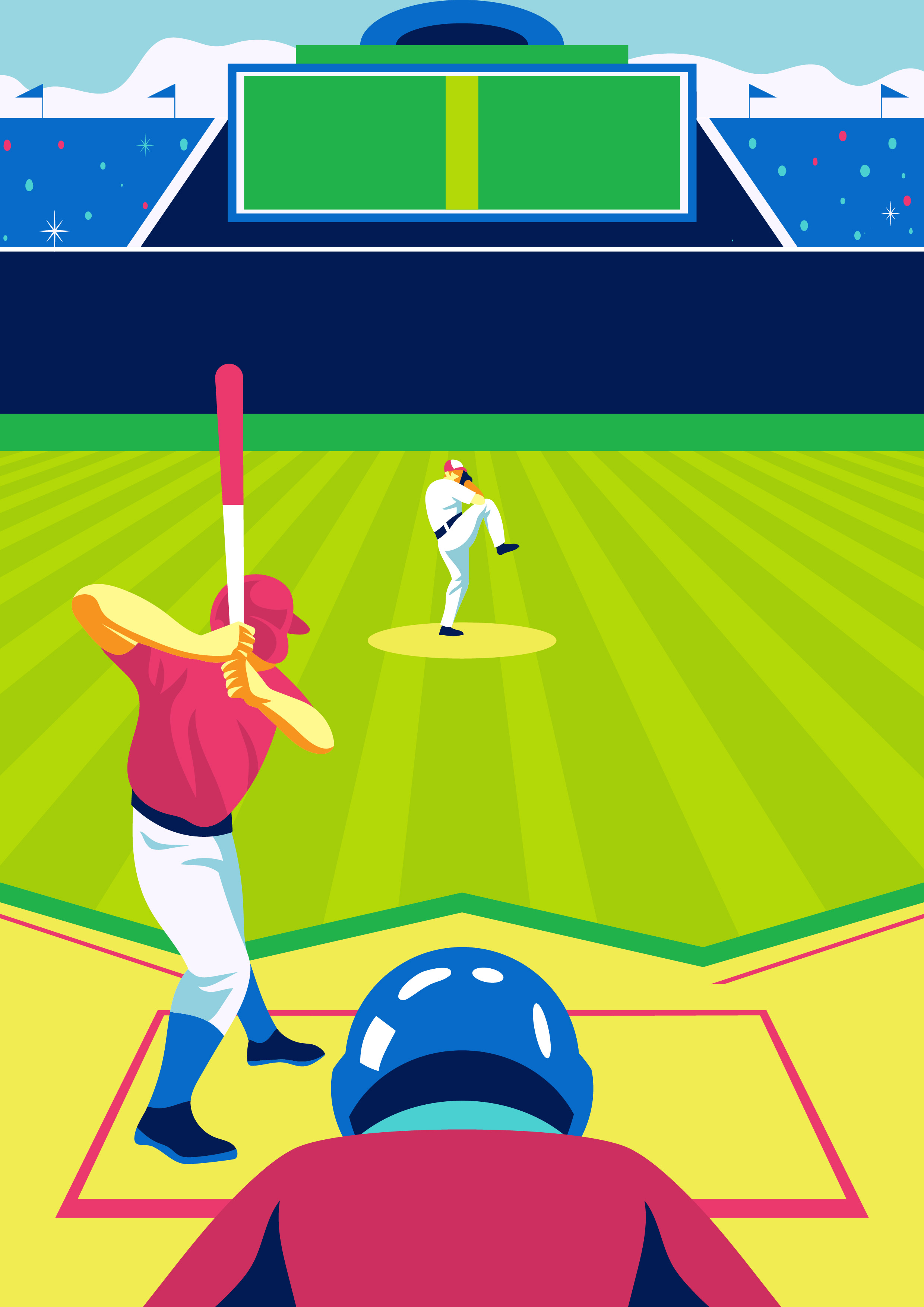 2480x3508 Baseball Player Free Vector Art