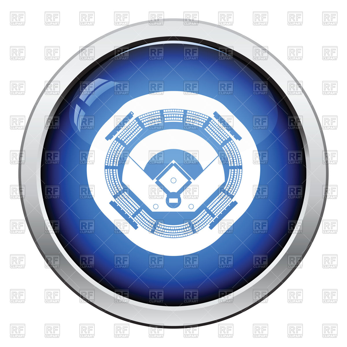 1200x1200 Glossy Button Design Of Baseball Stadium Icon Vector Image