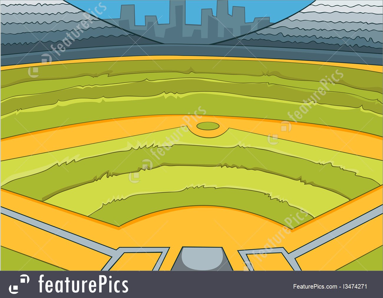1300x1012 Illustration Of Baseball Stadium