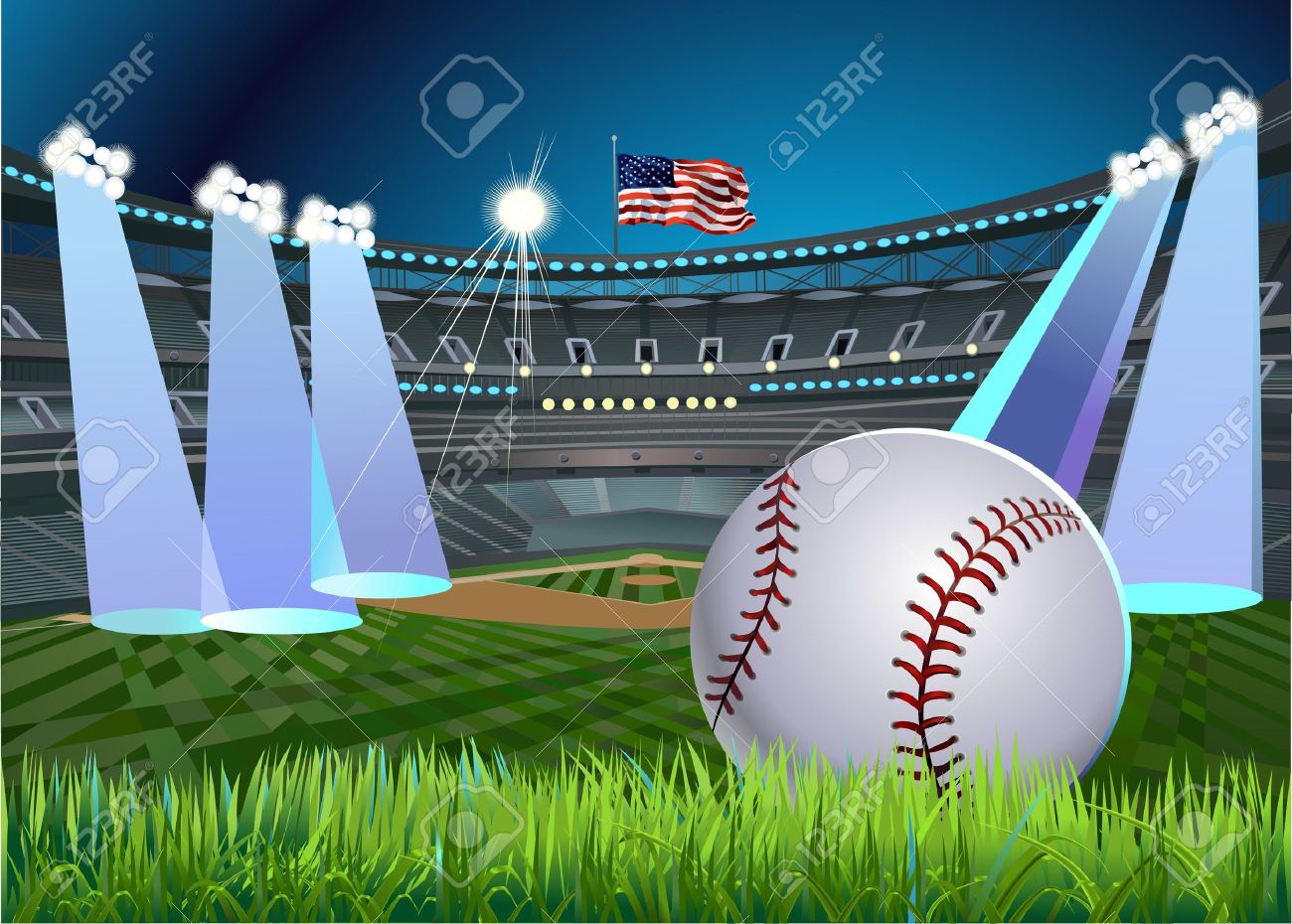 1300x930 Light Clipart Baseball Stadium
