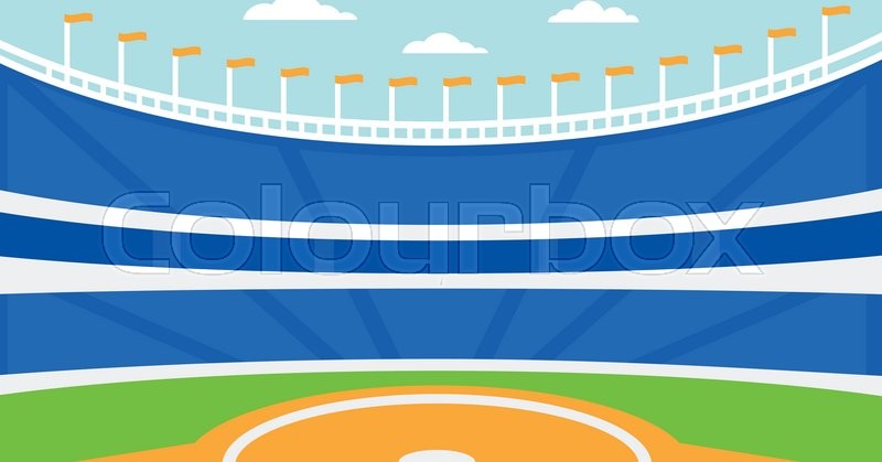 800x419 Background Of Baseball Stadium Vector Flat Design Illustration