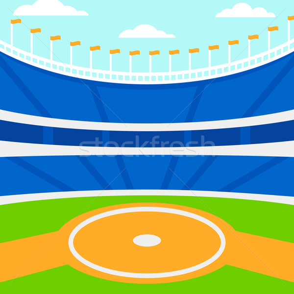 600x600 Background Of Baseball Stadium. Vector Illustration Andrei