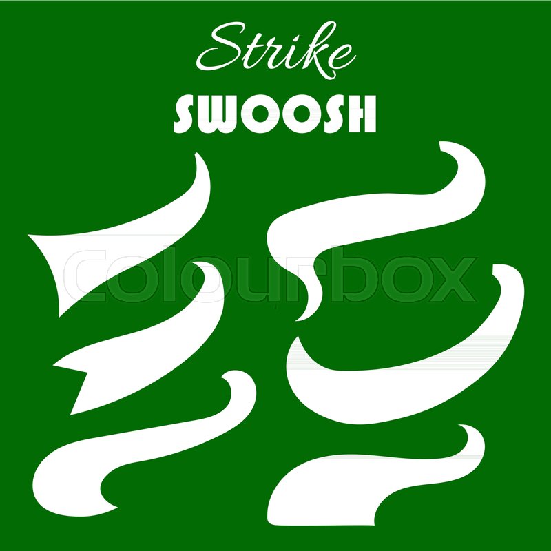 800x800 Vector Retro Swishes, Baseball Swash Tails, Swooshes For