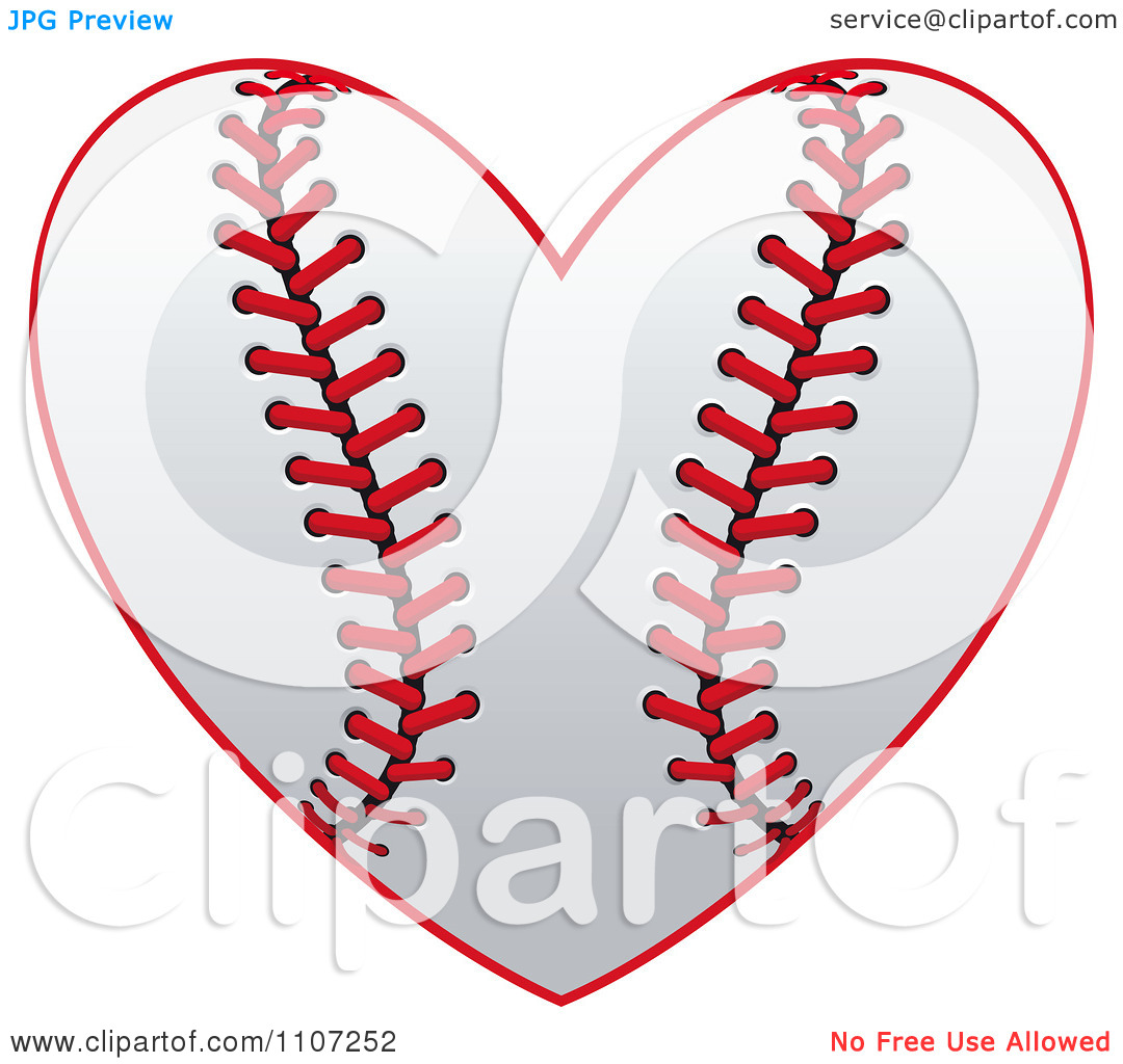 1080x1024 Baseball Heart Vector Clipart
