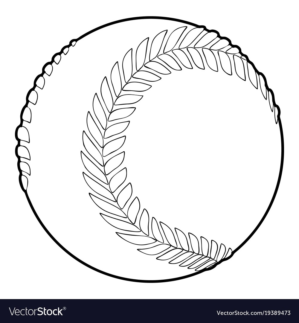 1000x1080 Baseball Icon Outline Style Vector 13946170