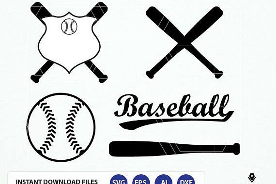 570x380 Baseball Svg Cut File. Baseball Bat, Softball, Sports Svg, Dxf