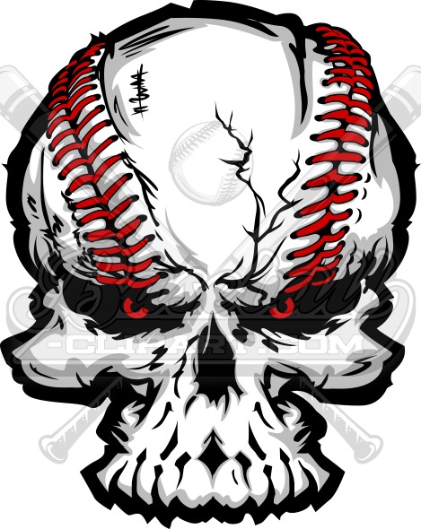 469x590 Baseball Skull Vector Art Vector Graphic