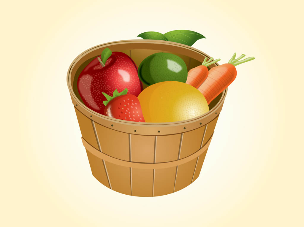 1024x765 Fruit Basket Vector Art Amp Graphics