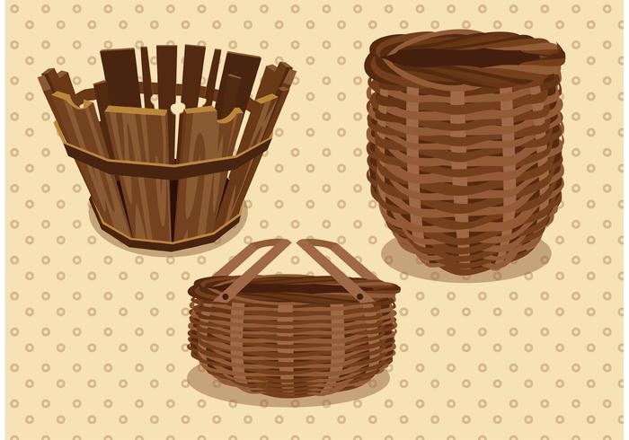 700x490 Old Basket Vector Pack