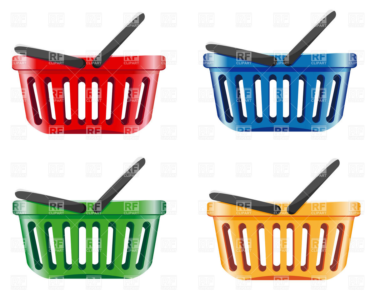 1200x960 Supermarket Plastic Shopping Basket Vector Image Vector Artwork