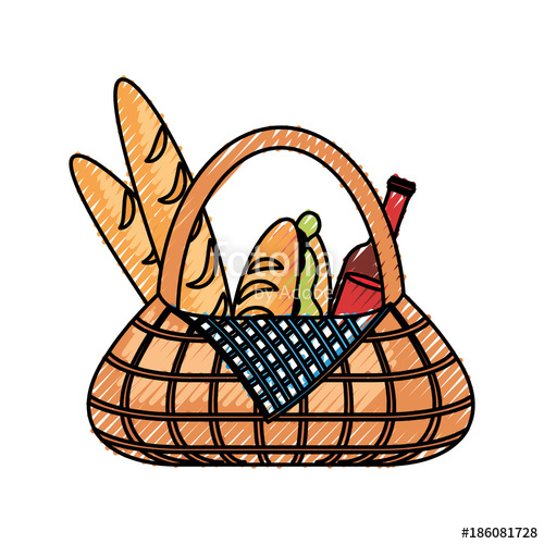 500x500 Picnic Basket Vector Illustration Stock Image And Royalty Free