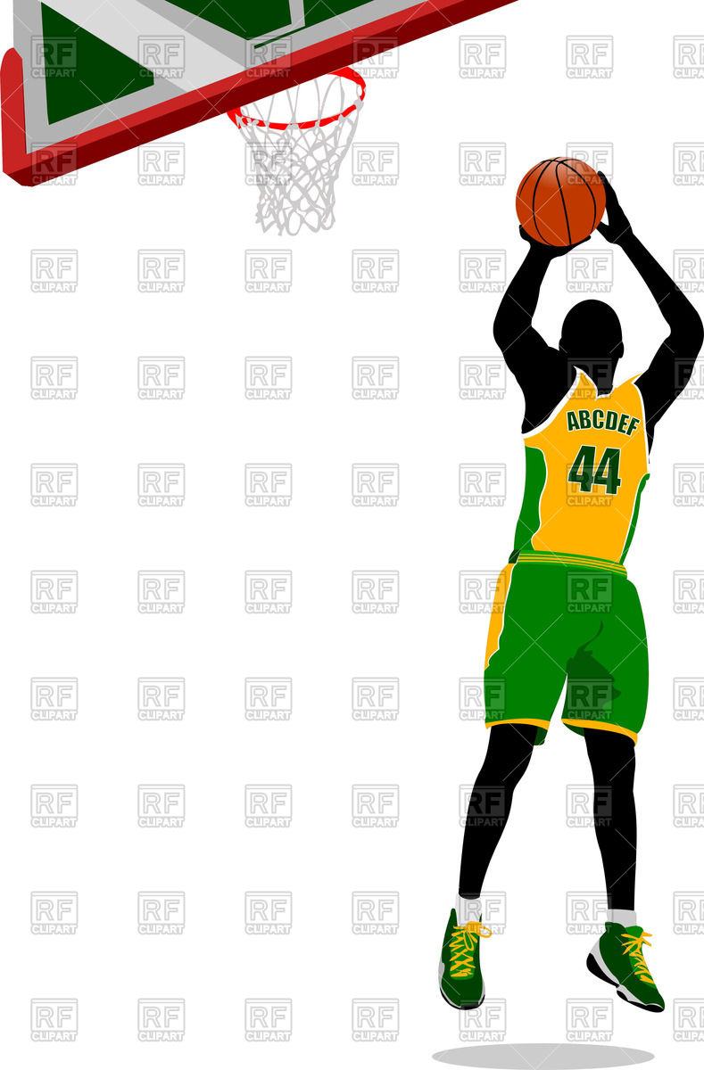 789x1200 Basketball Player Jumping To A Basket Vector Image Vector