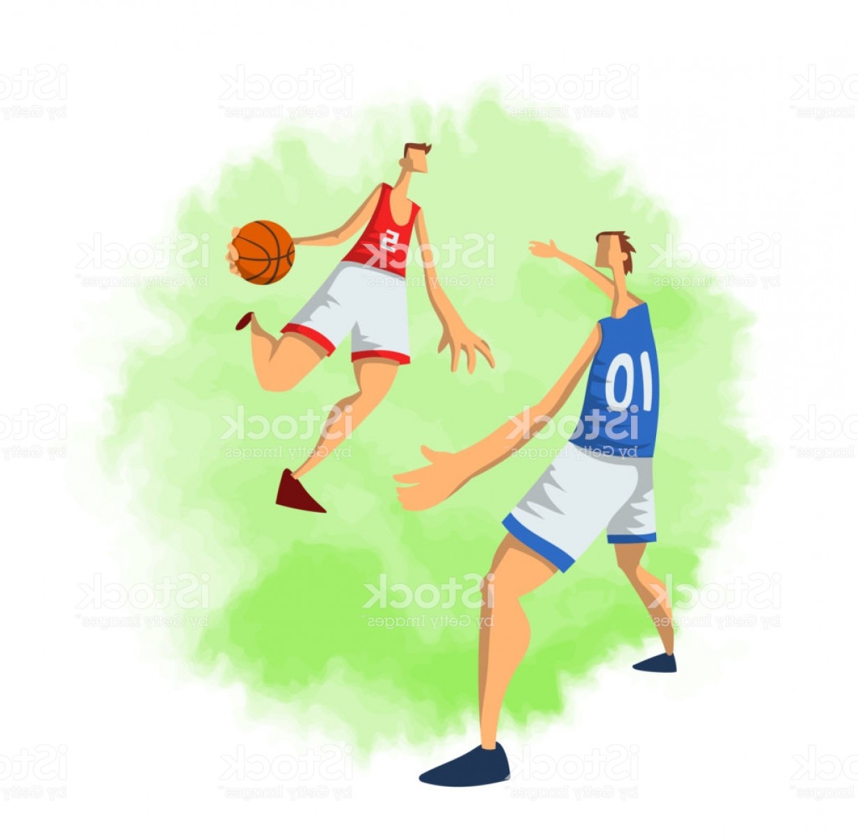 1228x1198 Basketball Players In Abstract Flat Style Men Playing With A