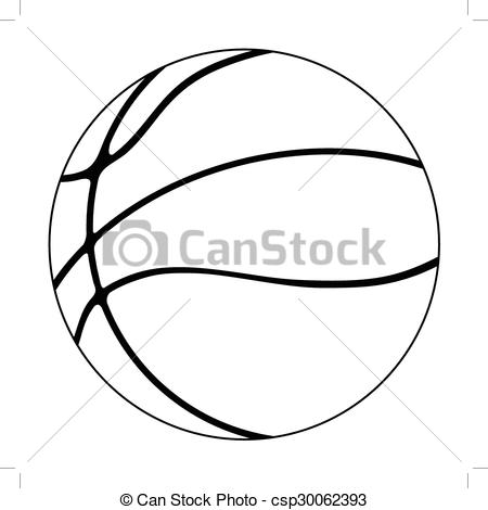 450x470 Outline Illustration Of Basketball Ball.