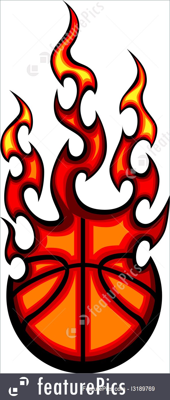 591x1392 Sport Games Basketball Flaming Ball Vector