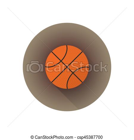 450x470 Vector Flat Color Basketball Ball. Vector Colorful Flat Design