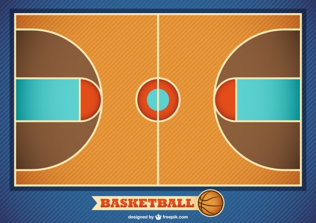 626x442 Basketball Court Vector Free Download