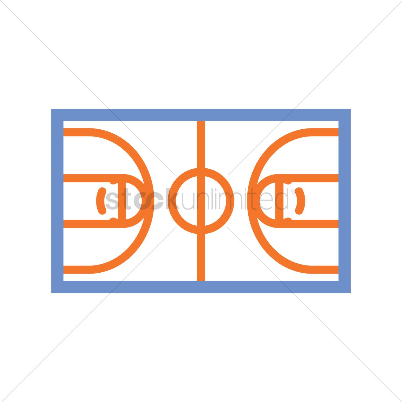 1300x1299 Basketball Court Vector Image