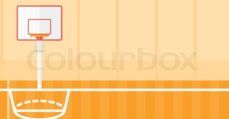 800x419 Background Of Basketball Court Vector Flat Design Illustration