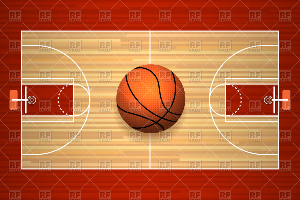 1200x800 Basketball Hardwood Court Floor Top View Vector Image Vector