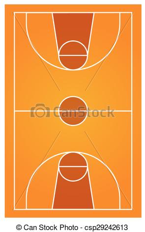 295x470 Diagram Of Basketball Court With No People Vector Clip Art