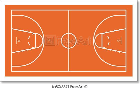 560x355 Free Art Print Of Basketball Court. Vector Illustration Of